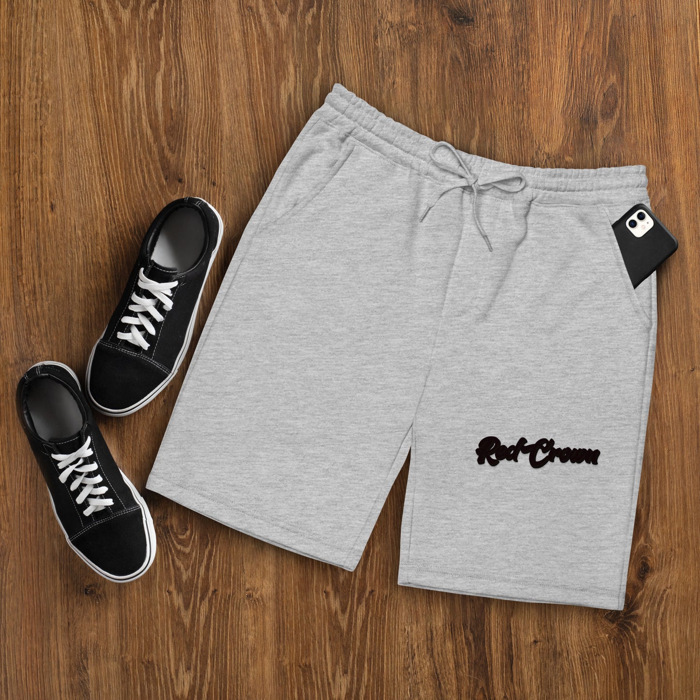 Black Retro fleece shorts