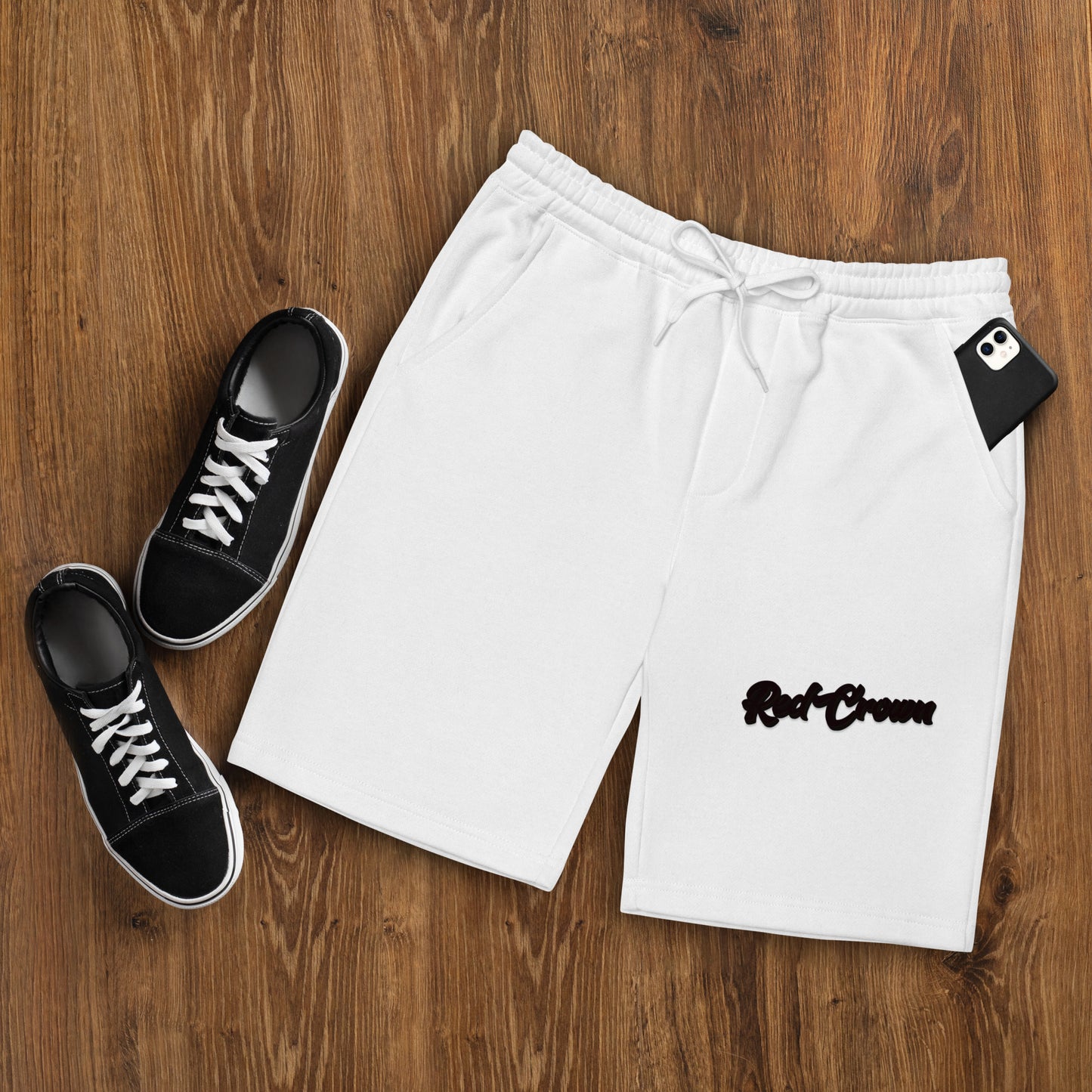 Black Retro fleece shorts