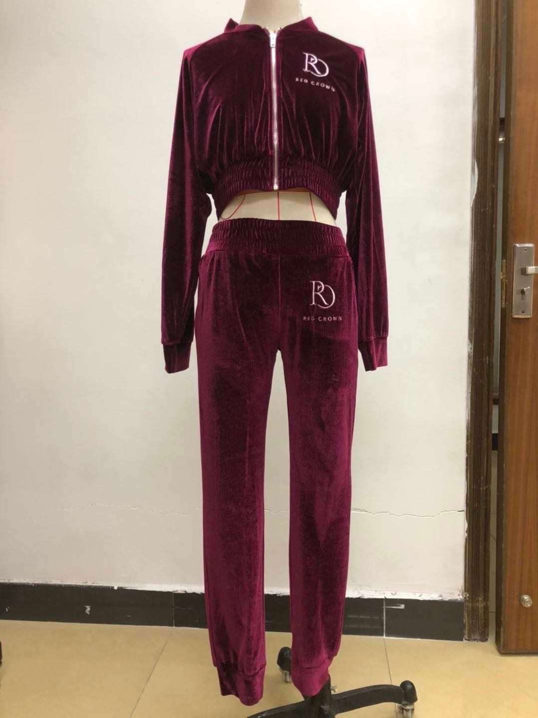 Women's Velour Crop Tracksuit